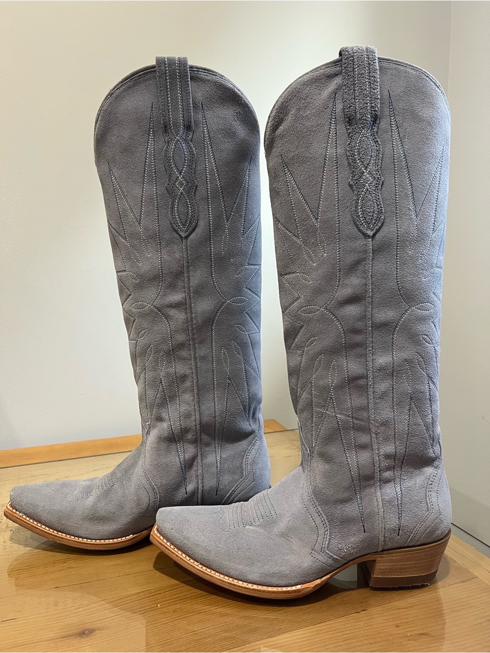 Tecovas Loretta Chambray Suede Western Boots size 7.5